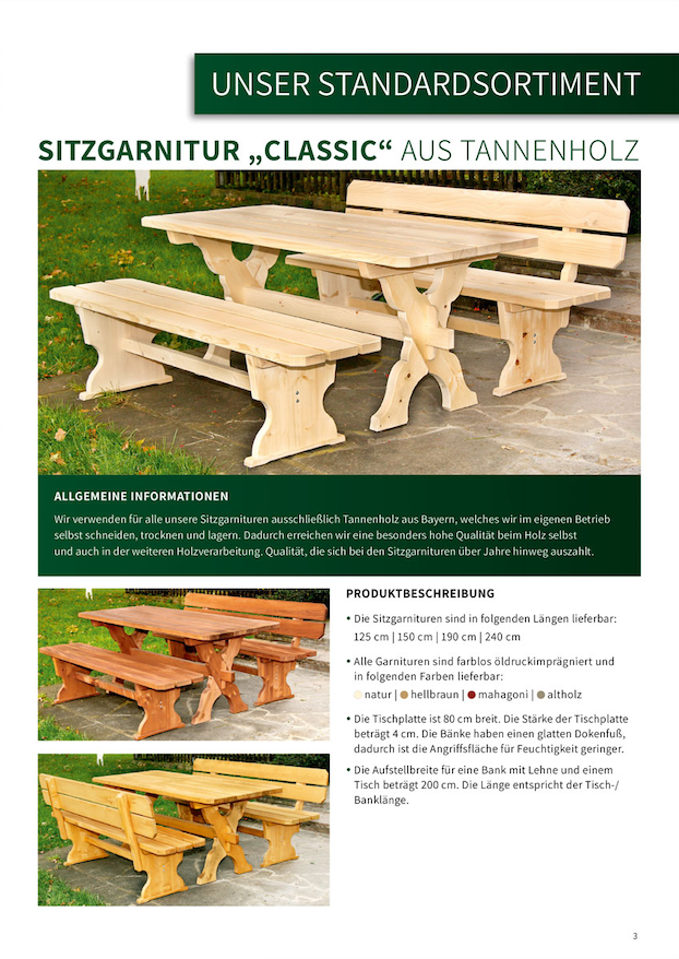 Datenblatt Sitzbank