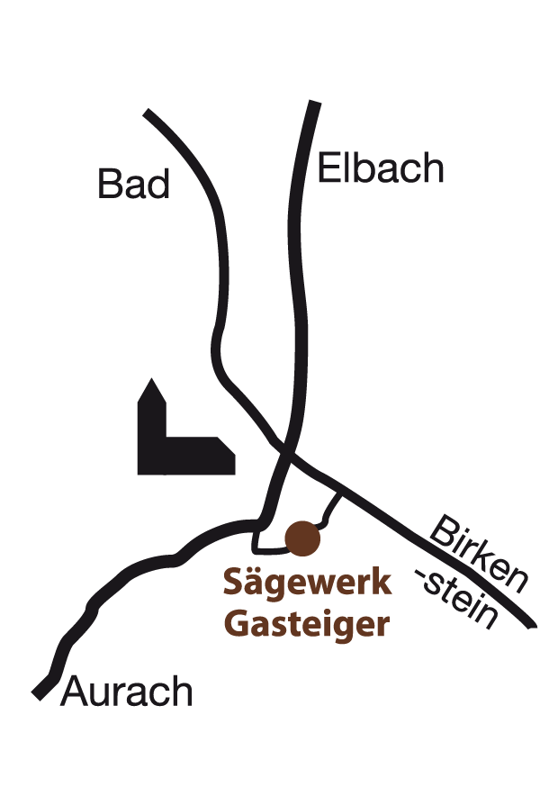 Detail-Aufnahme der Anfahrtsskizze Sägewerk Gasteiger